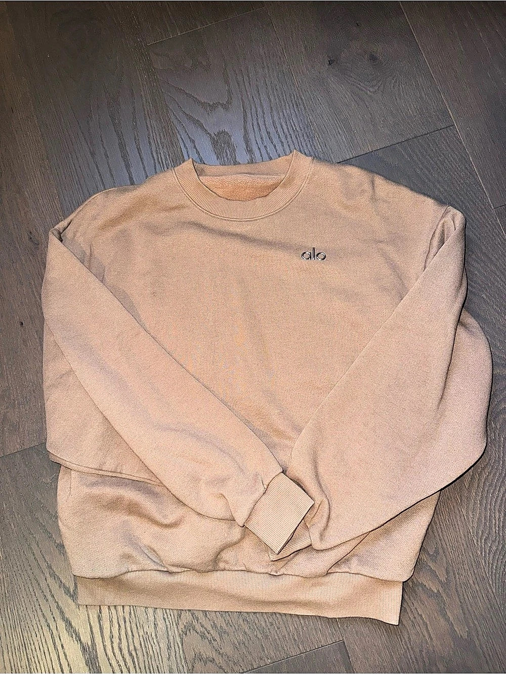 Alo Accolade Crew in Toasted Almond (medium)